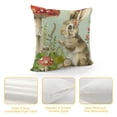 thumbnail image 4 of Qinduosi  Spring Forest Animals Throw Pillow Covers  Inch Rabbit Squirrel Mushroom Floral Decorative Pillows for Sofa Kids Baby Nursey Room Decor Set of, 4 of 5