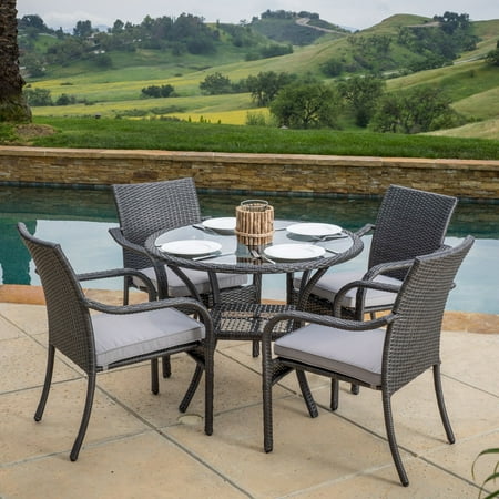 Lakeside 5 Piece Wicker Patio Dining Set Walmart Com
