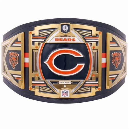 Chicago Bears Championship Belt Metal Plates Hand-Tooled Leather Strap Adult Size Collectible Chicago Bears Championship Belt Metal Plates Hand-Tooled Leather Strap Adult Size Collectible