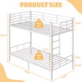 thumbnail image 4 of Tcbosik Bunk Bed with Ladder and Guardrail, Twin Over Twin Size Bed Frame, Heavy Duty Metal Slats Support, No Box Spring Needed, White, 4 of 10
