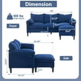 thumbnail image 3 of FFH Sectional Sofa Modular with Ottomans with Storage, 78" Cloud Couch Sectional with Comfy Armrests & Seat, 4 Seater L Shaped Couches for Living Room Apartment, Solid Wood Frame, Dark Blue, 3 of 10