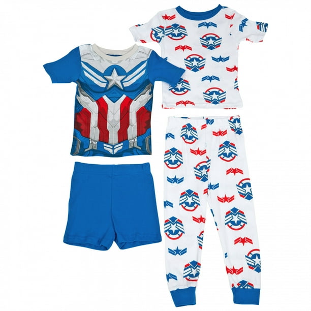 Captain America 4-Piece Youth Shirts Shorts and Pants Set-Size 4