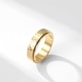 thumbnail image 2 of PAURO Unisex Stainless Steel Rotatable Anxiety Honeycomb Plain Wedding Band Ring Gold Size 8, 2 of 5