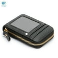 thumbnail image 2 of Deago Men Wallet Credit Card Holder Case Genuine Leather RFID Zipper Pocket, Black, 2 of 9