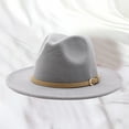 thumbnail image 2 of Dailypoc Women’s Western Panama Hat - Classic Retro Wide Brim with Roll-Up Buckle Belt, Stylish Cowgirl Look, Adjustable Fit, Ideal for Outdoor Events & Casual Outfits,Grey,M, 2 of 4