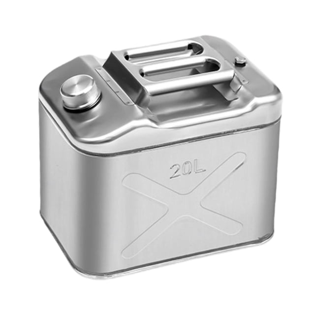 harayaa Fuel Tank Large Capacity Water Storage Container Metal Jug for Camping Emergency 2L