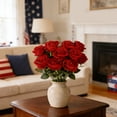 thumbnail image 4 of Blue Flowers Artificial, Artificial Flower Stems, Velvet Texture, 4Th of July Home Decor, Floral Decorations, Fake Rose, Stems, Holiday Home Decor, 1 Pc, 4 of 6