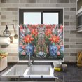 thumbnail image 4 of Yayeee Kitchen Curtains Tier Pair Light Filtering 27"x36" Rod Pocket Short Cafe Window Panel, Orange Vibrant Flowers, 4 of 7