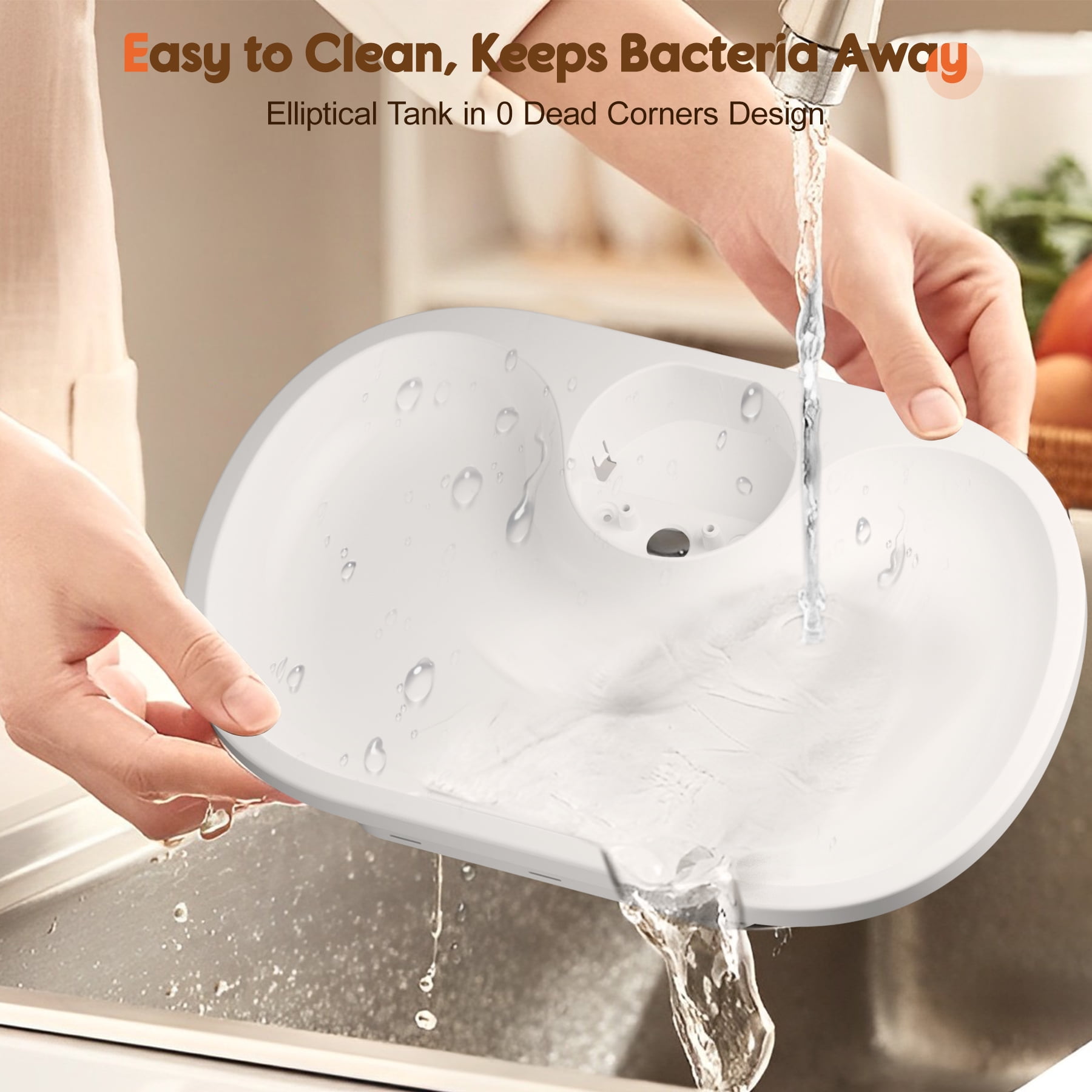 LAKWAR Cat Water Fountain Auto-3 Water Flow Modes 5000mAh Battery Ultra Quiet Automatic Cats Water Fountain Cordless Dog Water Dispenser with Replacement Filters-BPA Free