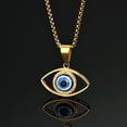 thumbnail image 2 of Nwe Vintage Eye of Fortune Pendant Necklace for Men's And Women Personality Gothic Chain Necklaces 14K Yellow Gold Jewelry Gift, 2 of 6