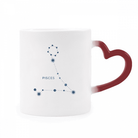 

Pisces Constellation Sign Zodiac Heat Sensitive Mug Red Color Changing Stoneware Cup