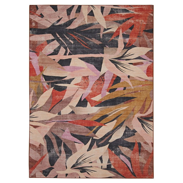 Tapis d'extérieur lavable Seagrove orange & crème 5 pi x7 pi