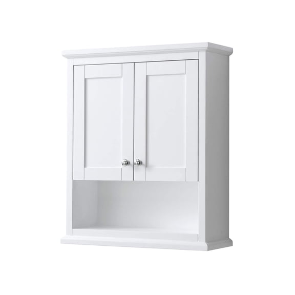 Pemberly Row 25" Wall-Mounted Wood Bathroom Storage Cabinet in White