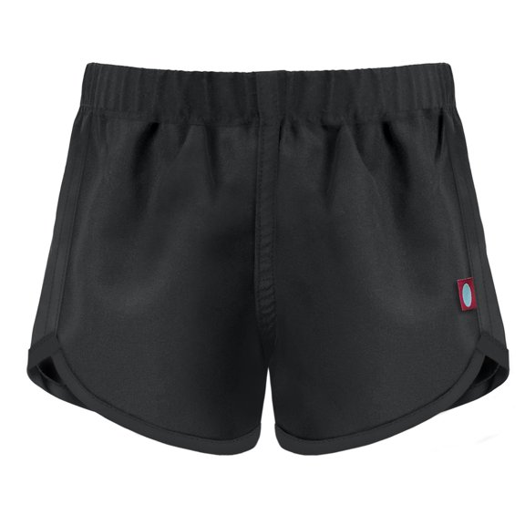 Girls UPF 50  Swim Trunks/Camp Shorts | Black w. Matching Trim