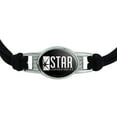 thumbnail image 2 of The Flash TV Series STAR Labs Logo Novelty Suede Leather Metal Bracelet, 2 of 4