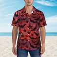 thumbnail image 2 of Pofeuu Bats And Spiders Print Hawaiian Shirt for Men Sleeves Casual Button Down Summer Beach Dress Shirts T-Shirts,XX-Large, 2 of 7