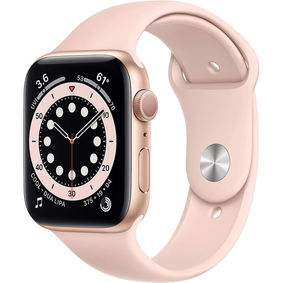 Apple Watch Series 6 (GPS, 40mm) - Gold Aluminum Case with Pink Sand Sport Band (Renewed)