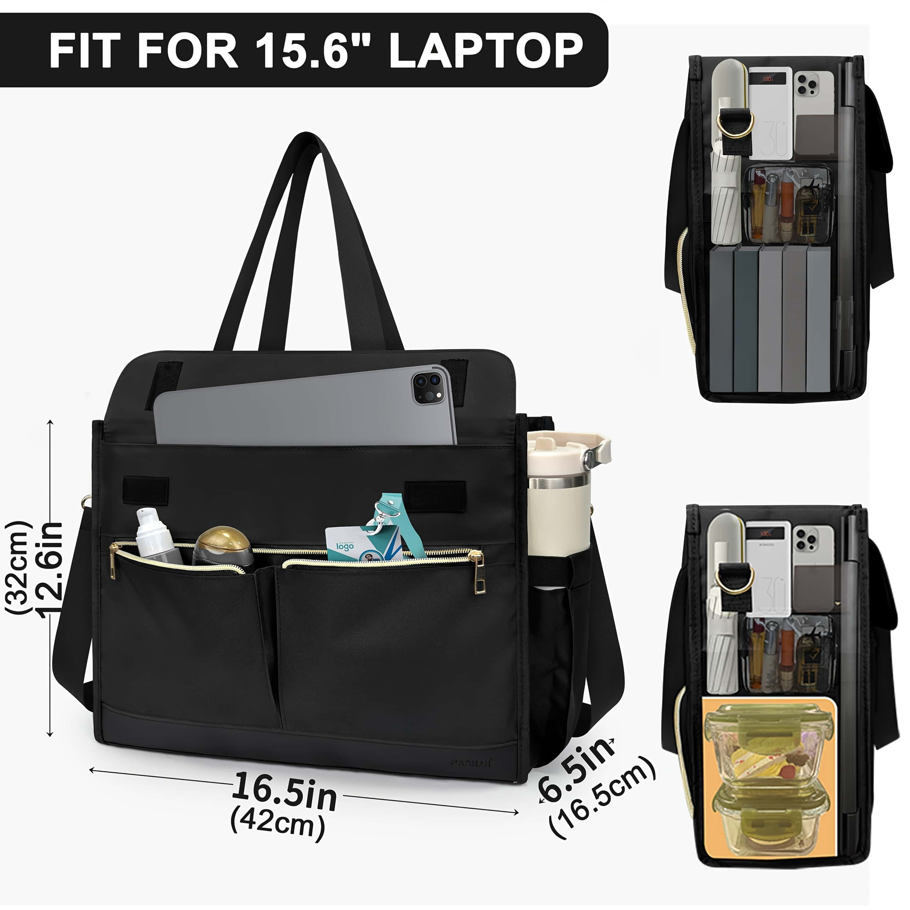 Beltzy Womens Tote Bag with Lunch Compartment Ladies Large Insulated Lunch Box For Work Back To School Office Travel White