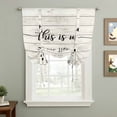 thumbnail image 2 of This Is Tie Up Curtain 63 Inches Long, Us Our Life Our Story Our Home Balloon Style Kitchen Window Curtain Over Sink, Small Window Rod Pocket Curtain 52"x63", 2 of 9