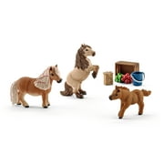 Schleich - Horse Club, Miniature Shetland Pony Family Playset Horse Animal Toy, 8 Pieces