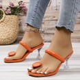 thumbnail image 5 of High Heels Shoes for Women Summer Peep Toe Block Heel Sandals Ladies Hollow Fashion Sandals Orange 8, 5 of 7