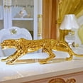 thumbnail image 2 of Escultura de pantera dorada abstracta moderna, estatua de leopardo de resina geométrica, decoración de Vida Silvestre, regalo, accesorios de adorno artesanal, muebles, 2 of 4