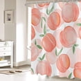 thumbnail image 2 of Peach Shower Curtain, Pink Summer Fruits Peach Ombre with Leaf Printed Cute Bathroom Curtain for Kid''s Bathtub Decor Waterproof Fabric Machine Washable with 12 Hooks, 2 of 6