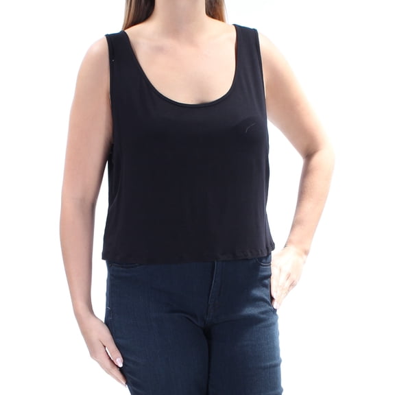 KENSIE Womens Black Tie Sleeveless Scoop Neck Top Size: XL
