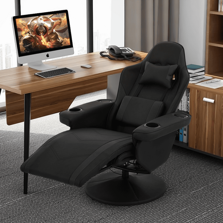 MoNiBloom Video Gaming Chair with Massage, Racing Gaming Chair with  Bluetooth Speakers, Computer Chair with Adjustable Backrest and Footrest,  Red 