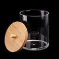 thumbnail image 7 of 2 Pack Acrylic Holder Dispenser Bathroom Jars with Bamboo Lids, Cotton Ball Pad Round Swab Holder for Bathroom Accessories Storage Organizer, 7 of 7