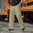 thumbnail image 2 of Afuyipoi Big and Tall Khaki Pants for Men,Solid Straight Leg Elastic Waist Classic Work Pants Khaki XXL/42, 2 of 6