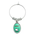 thumbnail image 1 of Nine Lives Cat Pixel Retro Game Wine Glass Oval Charm Drink Marker, 1 of 3