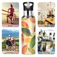 thumbnail image 7 of Yayeee 20oz Insulated Water Bottle Double Wall Stainless Steel with Flip Straw Lid, Green Retro Autumn Leaves, 7 of 7