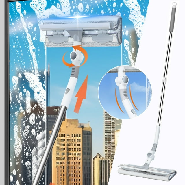 PEONAVET Window Squeegee Window Squeegee Cleaner 2 In 1 Shower Squeegee 70 Inches Window Washing Equipment Glass Cleaning Tools for Indoor/Outdoor Window