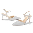 thumbnail image 4 of Pennysue Women Heels Pointed Toe Slingback Adjustable Strap Wedding Party Dress Pumps, 4 of 6