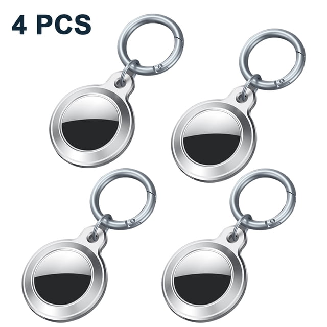 Lot de 4 Porte-Clés pour AirTag, Étui en Silicone Compatible avec Apple Air Tags