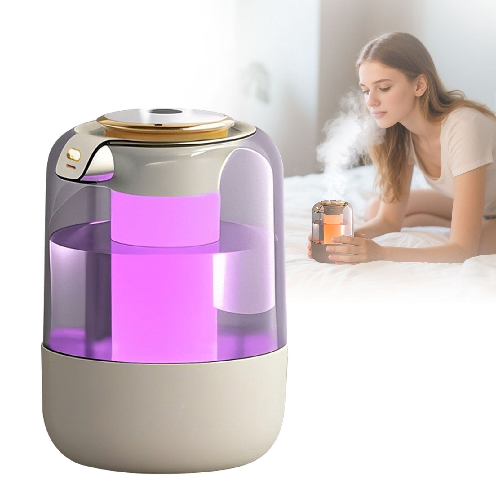 Gnwei Cool Mist Humidifier Quiet Ultrasonic Humidifiers for Bedroom & Large room - Adjustable -360 Rotation Nozzle, Auto-Shut Off, Humidifiers for Babies Nursery & Whole House