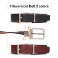 thumbnail image 2 of Fianmy Men's Reversible Belt 1 Piece, 1 3/8" Leather Dress Casual Belt for Men, Trim to Fit for Elegant Style, 2 of 7