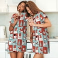 thumbnail image 4 of Easygdp Warm Christmas Memories Camisón de manga corta para mujer, informal, estampado, 4 of 6