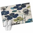 thumbnail image 2 of 2x3 Door Mat Rug, Navy Blue Green Floral Non-Skid Rubber Backing Large Rectangle Rugs - Living Room Bedroom Home Office, Vintage Botanical Leaves Indoor Floor Mat Carpets Washable Rug, 2 of 9