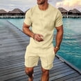 thumbnail image 2 of Men Short Sets 2 Piece Men's T Shirts Short Sleeve & Shorts Men Summer Outfits Beach Clothes Mens Matching Set, 2 of 8