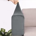 thumbnail image 1 of Nvzi 2Pcs Chair Stretchy Velvet Armrest Covers Couch Arm Protector Sofa Cover,Dark Grey, 1 of 4