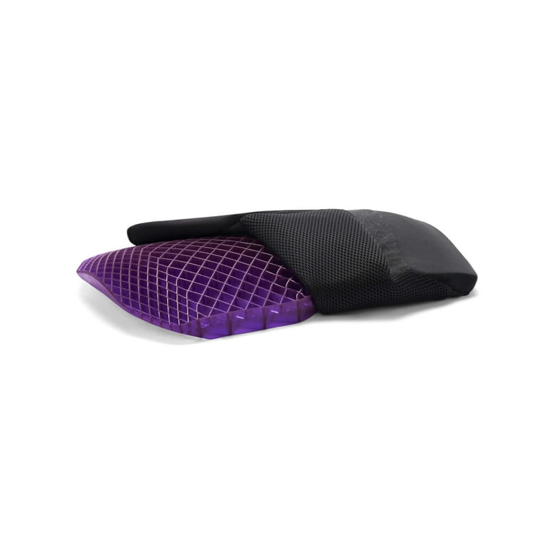 Purple Back Cushion 15.75“ x 9.25“, Pressure Reducing GelFlex Grid, Ideal  for Extended Sitting