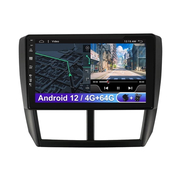 Sehmtoo Car Radio 9" IPS 2 Din Android 12 Car Radio Suitable For Subaru Foreste/Impreza WRX STI 2008-2014 - [4G 64G] - [Built-in Carplay DSP GPS Navi ] - Free Camera Mic SWC 4G WiFi AUX DAB Head Unit
