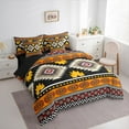 thumbnail image 3 of Feelyou Black Orange Aztec Bedding Comforter Set 7 Pieces for Women, Rustic Farmhouse Full Bedding Set, Western Retro Fashion Reversible Fitted Sheet Flat Sheet, Luxury Bedroom Decor, 3 of 7