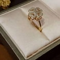 thumbnail image 4 of Four-Leaf Clover Spinner Rings Anxiety Fidget Ring for Anxiety Sterling Silver Plated Cubic Zirconia Flower Ring Relieving Stress Open Stacking Finger Calming Gifts Birthday Daughter Fashion, 4 of 11