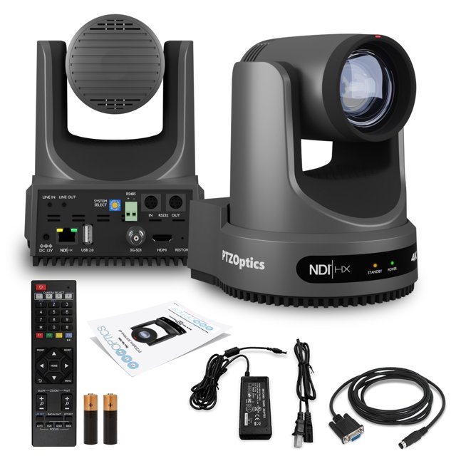 PTZOptics Move 4K SDI/HDMI/USB/IP PTZ Camera with 12x Optical Zoom (Gray) (PT12X-4K-GY-G3)