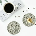thumbnail image 5 of Bingfone Vintage Skull with Cash Leather Drinks Coasters with Set of 6,Suitable for Home Kitchen,Coffee Cup Coasters Home Gift, 5 of 9