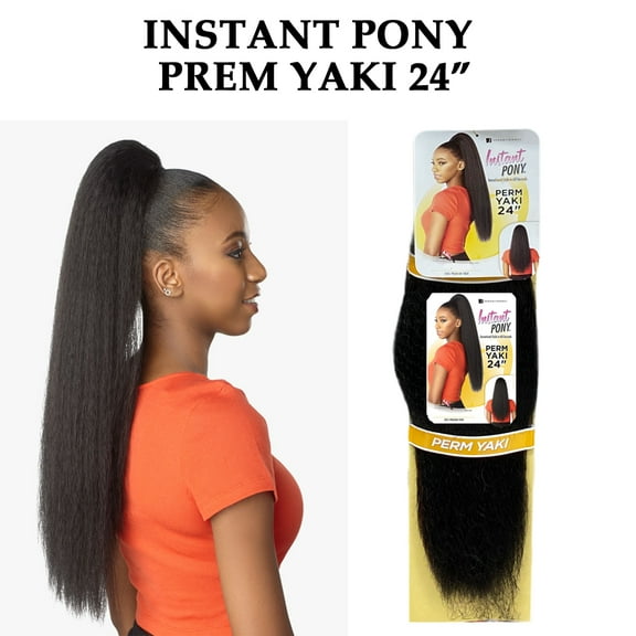 Sensationnel Instant Pony Synthetic Heat Resistant Drawstring Natural Yaki Texture Perm Yaki 24” ( 99J Black Wine )