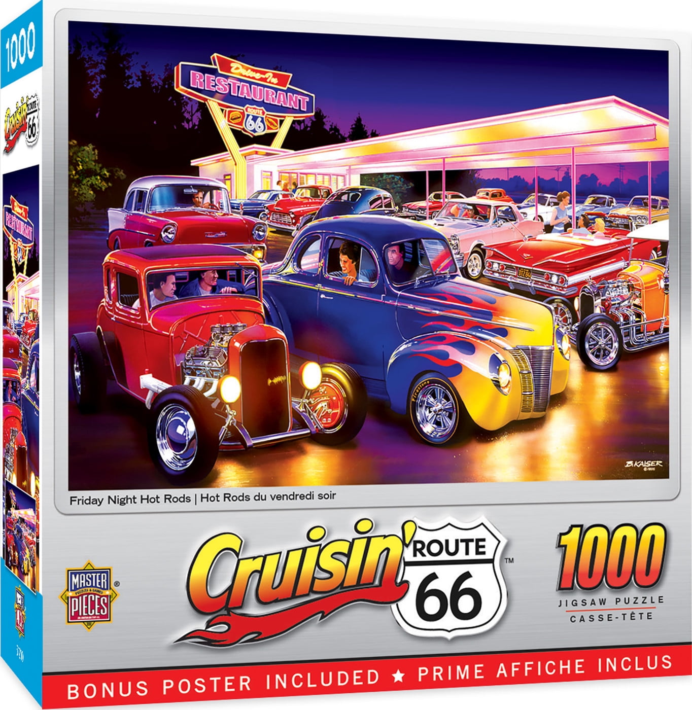Masterpieces Crusin' Route 66 PITSTOP 1,000 piece jigsaw puzzle NEW 